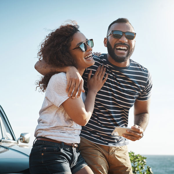 young couple laughing together