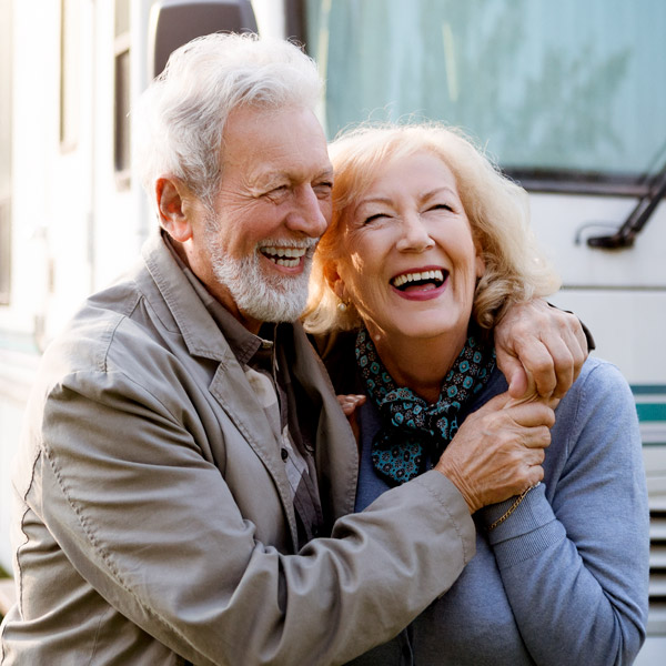 mature couple smiling together