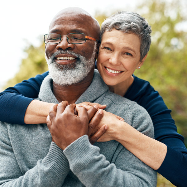 mature couple smiling together