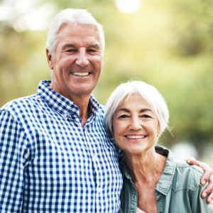 mature couple smiling together